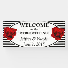 Bandas Pretas e Brancas com Banner de Casamento de