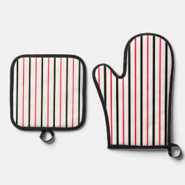 Bandas Verticais Pretas, Brancas e Vermelhas