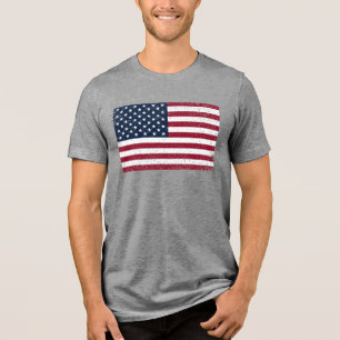 Bandeira Americana Angustiada Gráfica Vintage dos