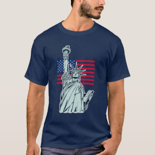 Bandeira Americana com Camiseta Lady Liberty