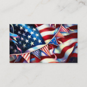 Bandeira Americana com Cartão de visita Patriótico