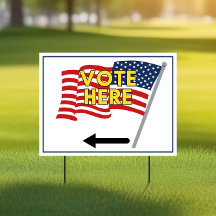 Bandeira Americana com Inscrição - Votem Aqui