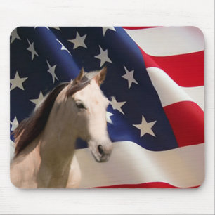 Bandeira americana de Mousepad do cavalo