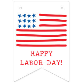 Bandeira Americana Desenhada à Mão - Dia do Trabal