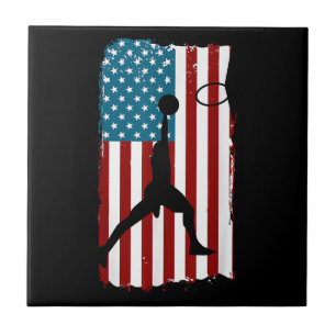 Bandeira Americana dos EUA Basquete Atleta Patriót