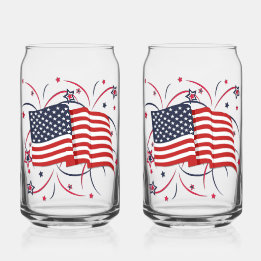 Bandeira Americana e Fireworks