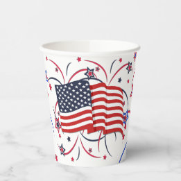 Bandeira Americana e Fireworks