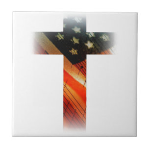 Bandeira Americana em cruz