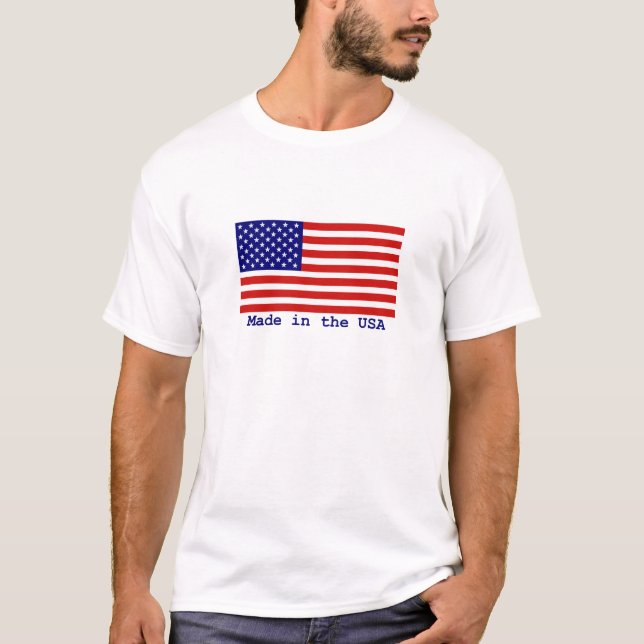 Bandeira Americana Feita na Camiseta Mens dos EUA (Frente)