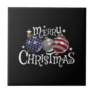 Bandeira Americana Feliz Natal Enfeites de Árvore