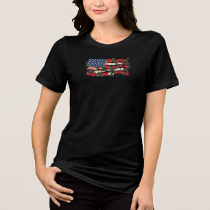 Bandeira Americana Floral Feminina