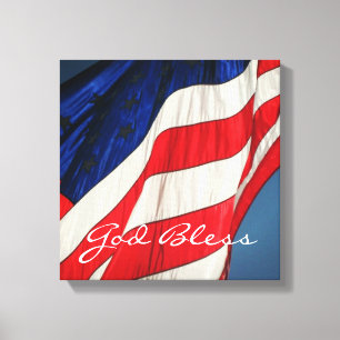 Bandeira Americana - Impressão de Canvas Deus aben