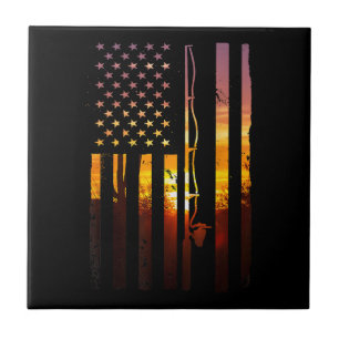 Bandeira Americana Peixe Pescador Pescador Engraça