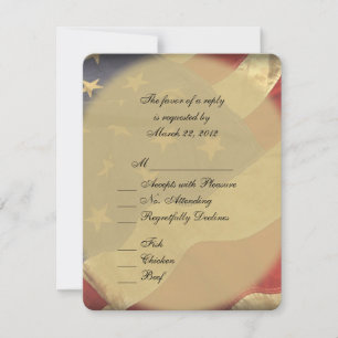 Bandeira americana que Wedding RSVP com escolhas