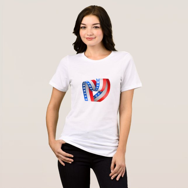 Bandeira Americana T_Shirt (Frente Completa)