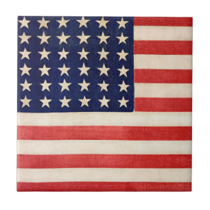 Bandeira Americana Vintage Antiga Trinta e Seis Es