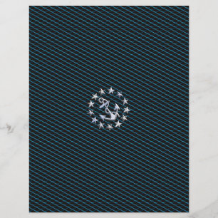 Bandeira azul do iate do estilo do cromo no