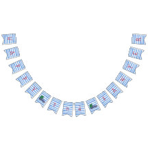 Bandeira branca azul do aniversário da listra do