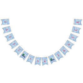 Bandeira branca azul do aniversário da listra do