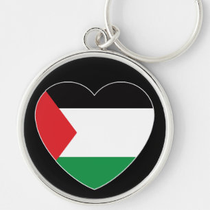 bandeira branca palestina design chaveiro