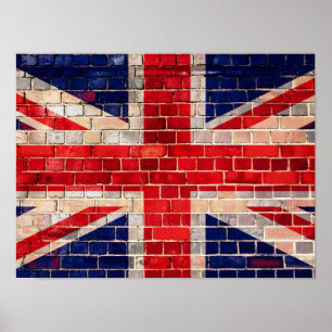 Bandeira BRITÂNICA em um poster da parede de