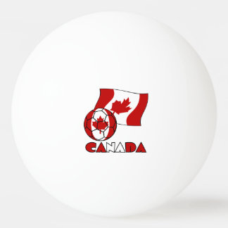 Bandeira canadense com bola de futebol