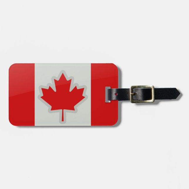 Bandeira Canadense - etiqueta de bagagem (Frente Horizontal)