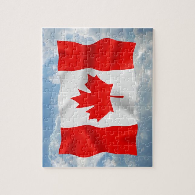 Bandeira canadense - quebra-cabeça (Vertical)