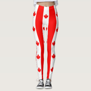 Bandeira Canadense Red Maple Leaf Leggings