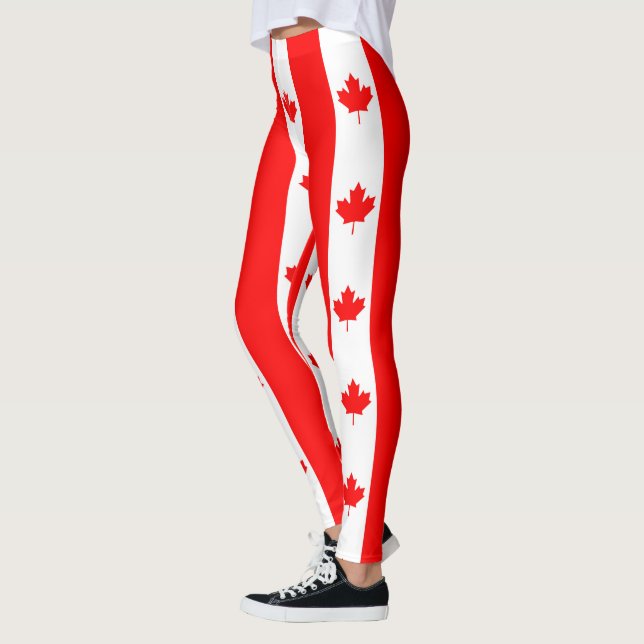 Bandeira Canadense Red Maple Leaf Leggings