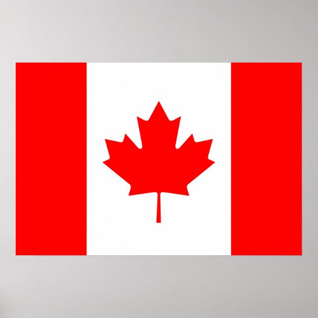 Bandeira Canadiana de Poster Folha Vermelha do Can (Frente)