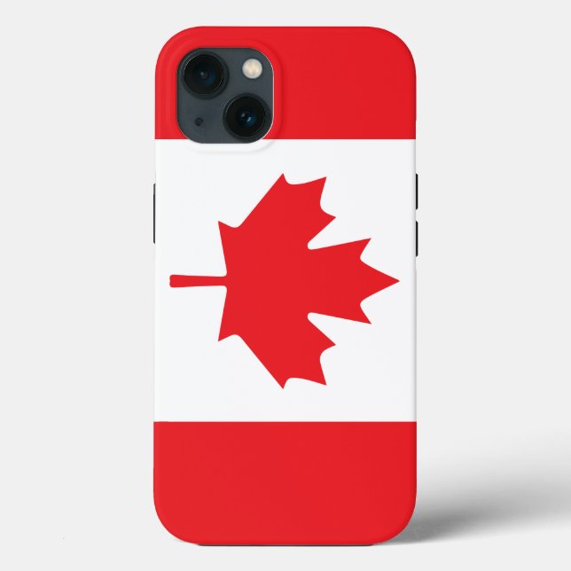 Bandeira Canadiana em Vermelho e Branco com Folha  (Verso)