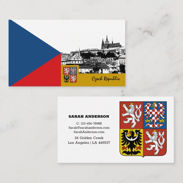 Bandeira Cartão de visita, Tcheco moderno/Praga (Frente/Verso)