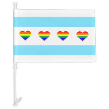 Bandeira Chicago do coração do arco-íris