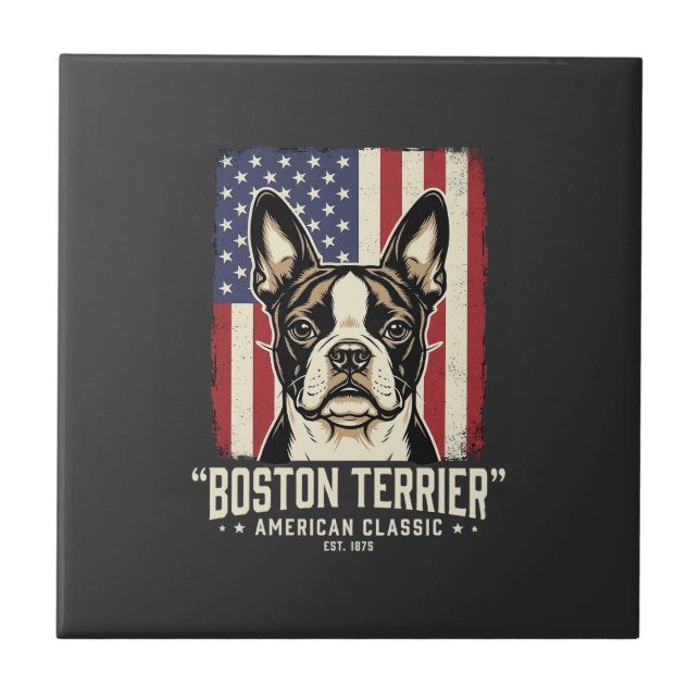 Bandeira Clássica Americana Boston Terrier (Frente)