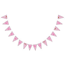 Bandeira cor-de-rosa personalizada do aniversário