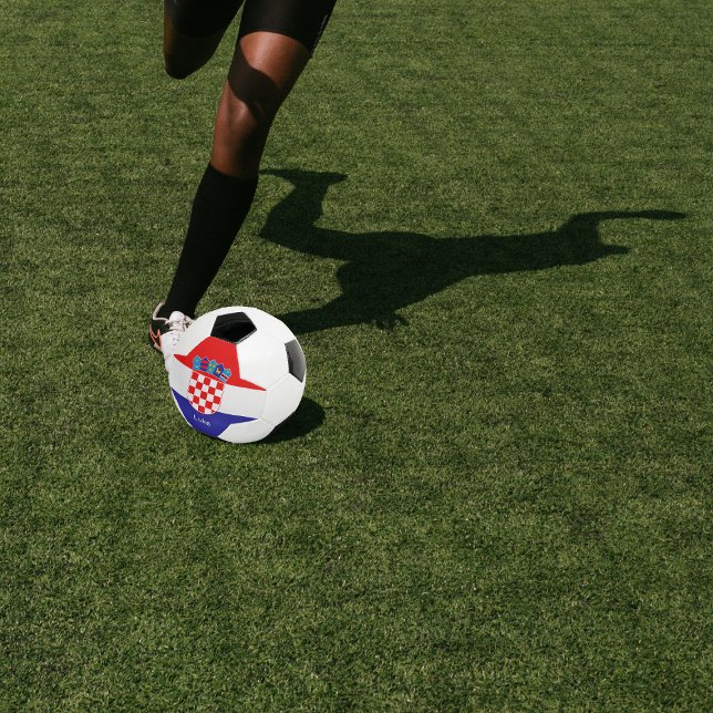 Bandeira Croata Personalizada com Bola de Futebol  (Criador carregado)