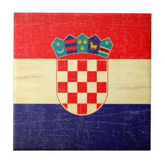 Bandeira Croata Vintage Envelhecida
