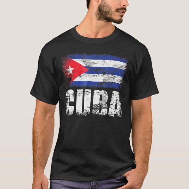 Bandeira cubana de Cuba Tee Camiseta (Frente)