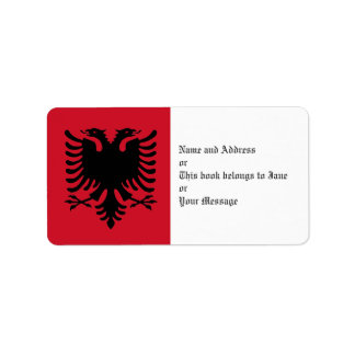 Bandeira Da Águia Albânia Em Nome Etiquetas De Ofe