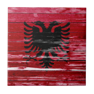 Bandeira da Albânia Pintada em Madeira