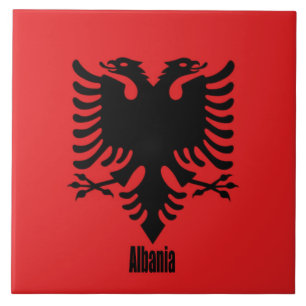 Bandeira da Albânia, rotulada