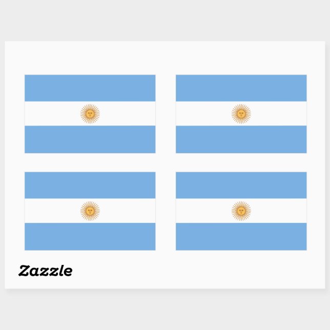 Bandeira da Argentina Adesivo Retangular Patriótic (Folha)