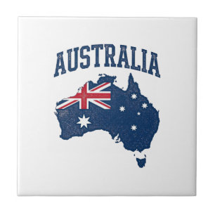 Bandeira da Austrália Mapa Gráfico Antigo Maltrata