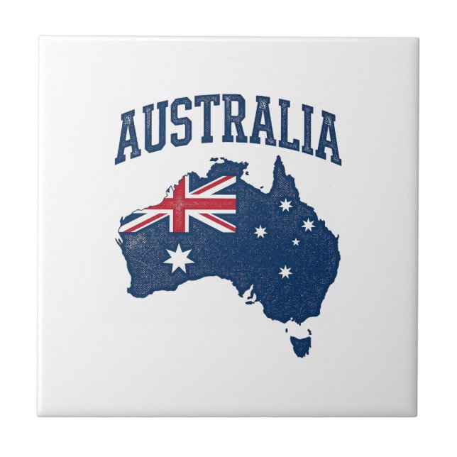 Bandeira da Austrália Mapa Gráfico Antigo Maltrata (Frente)