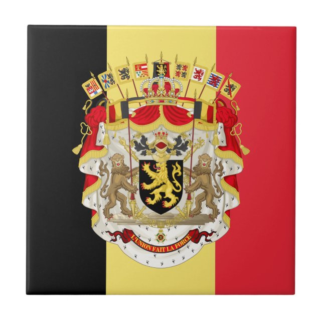 Bandeira da Bélgica & COA (Frente)