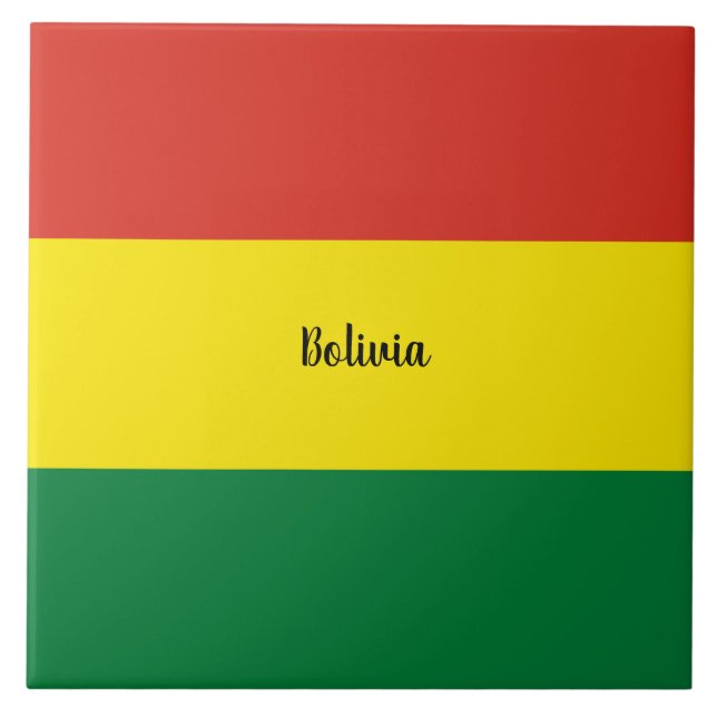 Bandeira da Bolívia, rotulada (Frente)