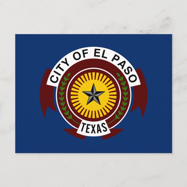 Bandeira da cidade de El Paso, Texas Cartão postal (Frente)