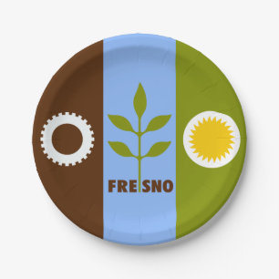 Bandeira da cidade de Fresno, Califórnia Pratos de