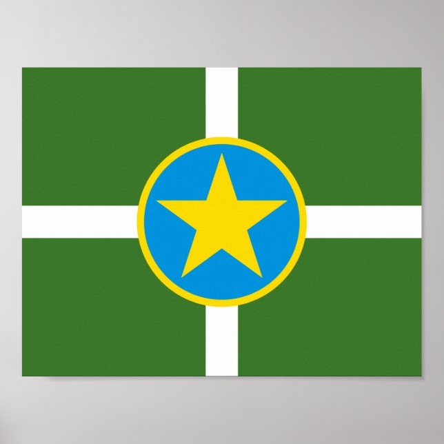 Bandeira da cidade de Jackson, Mississippi Poster (Frente)